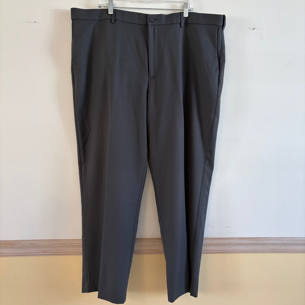 PGA Tour Mens Dark Gray Flat Front Golf Pants RT25201 44x30 Charcoal Trousers